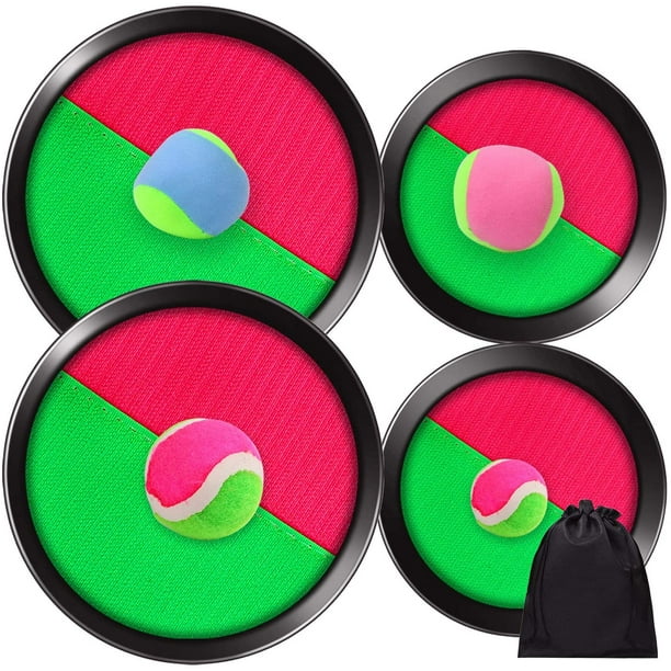 4 Paddles and 4 Balls ELCOHO Paddle Toss and Catch Ball Set Disc Toss and Catch Balls Game 2 Size Paddles and Toss Ball Sports with Storage Bag for Outdoor Activities 4 Paddles and 4 Balls ELCOHO Paddle Toss and Catch Ball Set Disc Toss and Catch Balls Game 2 Size Paddles and Toss Ball Sports with Storage Bag for Outdoor Activities